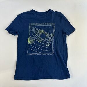 Gap Kids Shirt Youth Extra Large Blue Our Solar System Graphic Space Tee Science